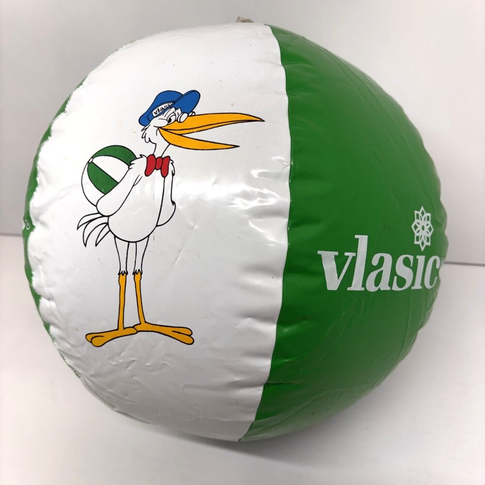 Vintage 1980's Vlasic Pickles Stork Beach Ball Promotional Advertising Vlasic - Picture 3 of 9